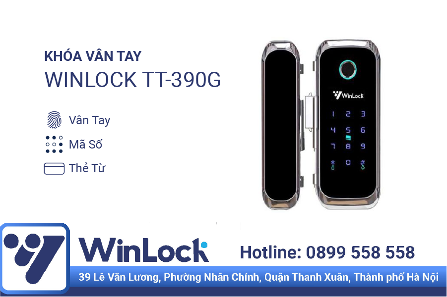Khóa điện tử cửa kính Winlock TT-390G